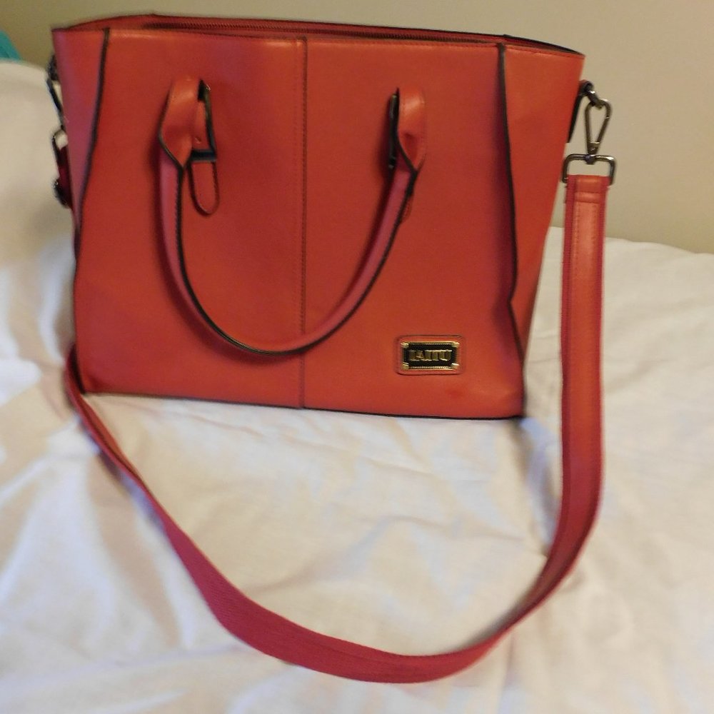 Womens Red Leather Laptop bag